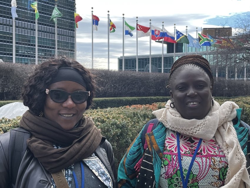 Kallon (left) and Sesay (right) at the United Nations.